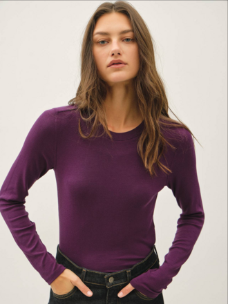 Be Cool Ribbed Crewneck Longsleeve Top