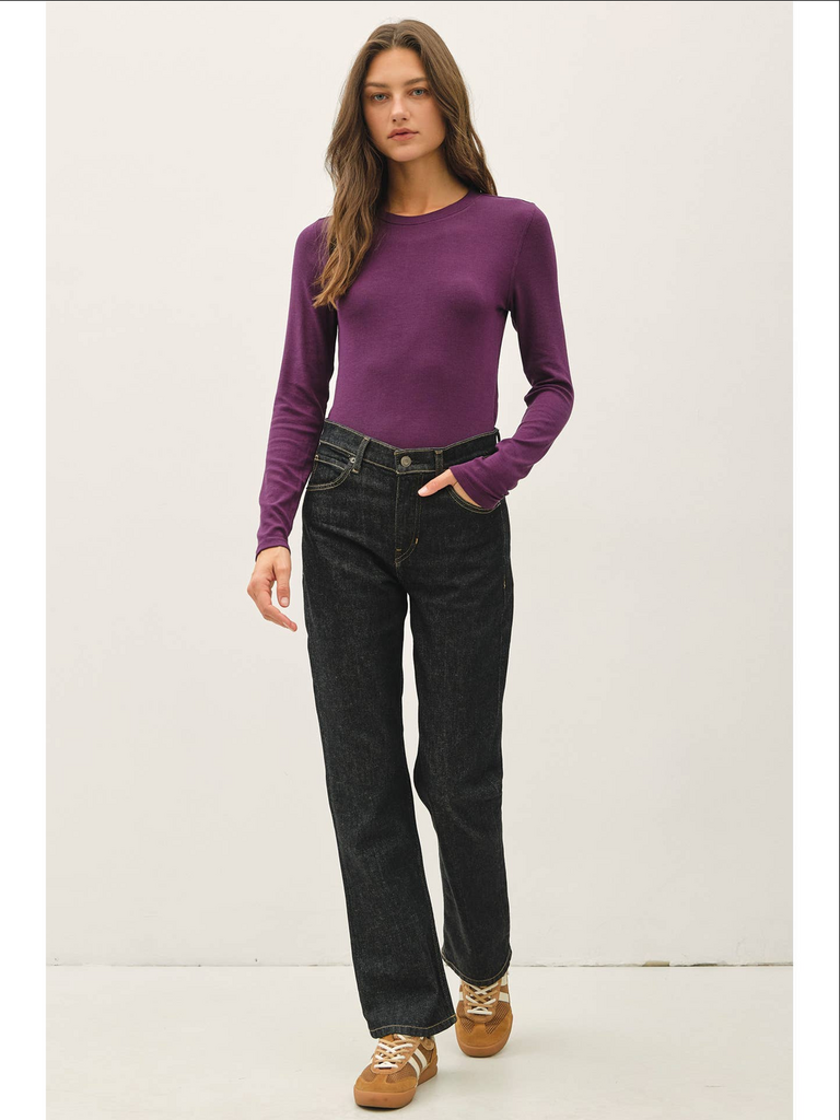Be Cool Ribbed Crewneck Longsleeve Top