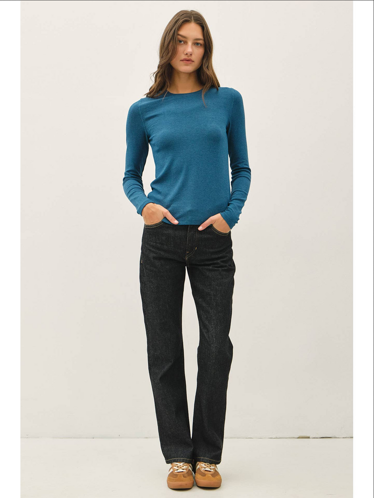 Be Cool Ribbed Crewneck Longsleeve Top