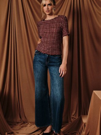 Sunday Edition Popcorn Texture  Stretch Top