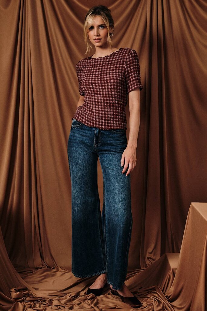 Sunday Edition Popcorn Texture  Stretch Top