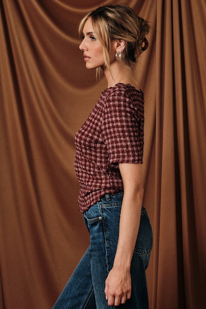 Sunday Edition Popcorn Texture  Stretch Top