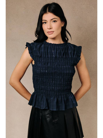Sunday Edition Smocked Ruffle Peplum Top