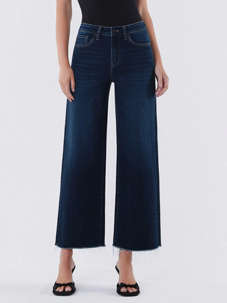 Vervet by Flying Monkey High Rise Dark Wash Ankle Wide Leg Jeans