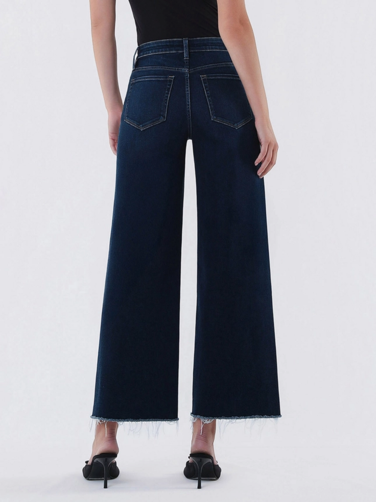 Vervet by Flying Monkey High Rise Dark Wash Ankle Wide Leg Jeans