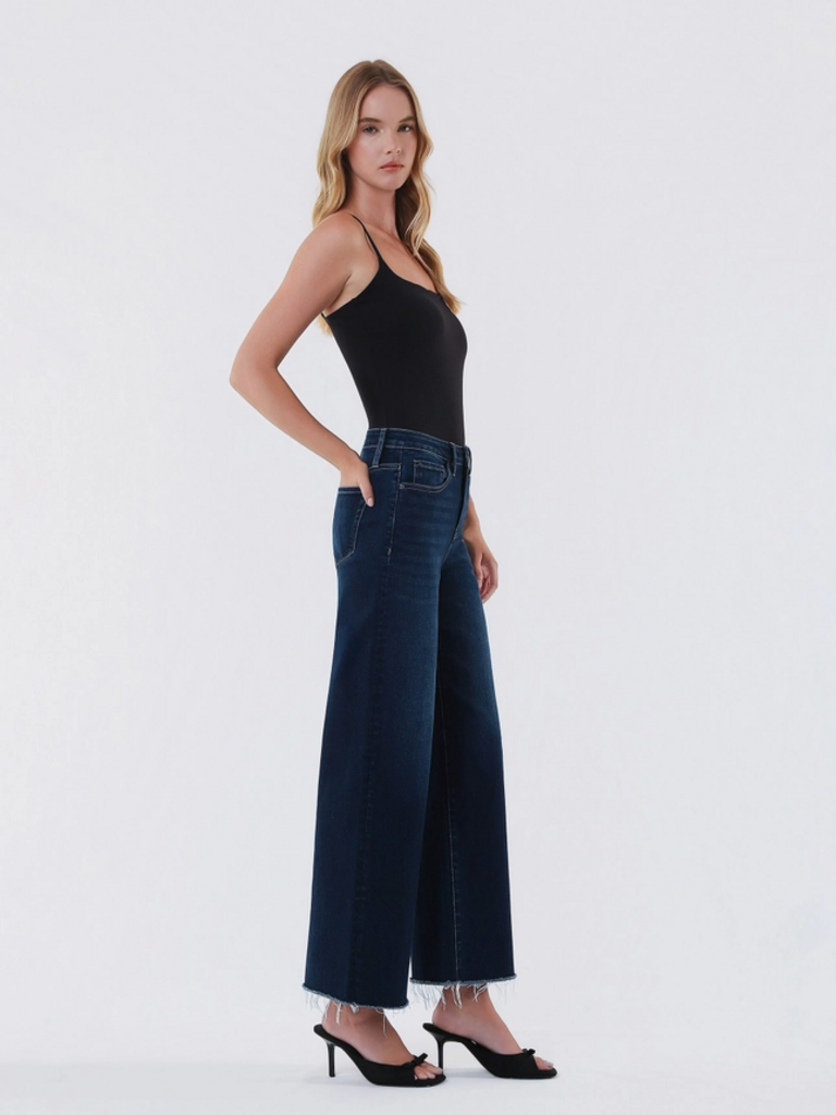 Vervet by Flying Monkey High Rise Dark Wash Ankle Wide Leg Jeans