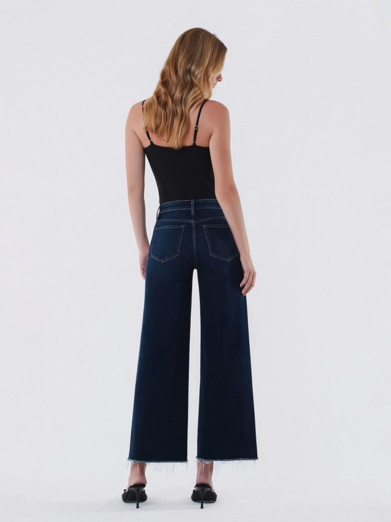 Vervet by Flying Monkey High Rise Dark Wash Ankle Wide Leg Jeans