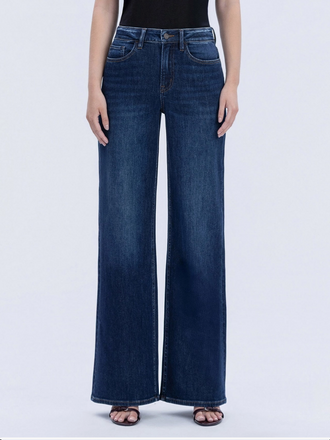 Vervet by Flying Monkey Super High Rise Full Length Dark Wash Wide Jeans