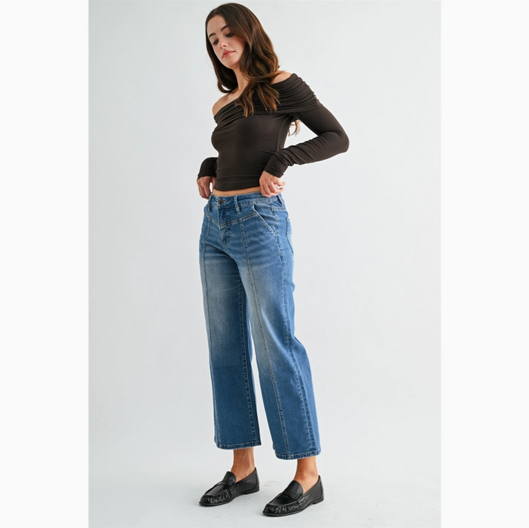Mica Denim High-Rise Wide Crop - Tummy Tuck
