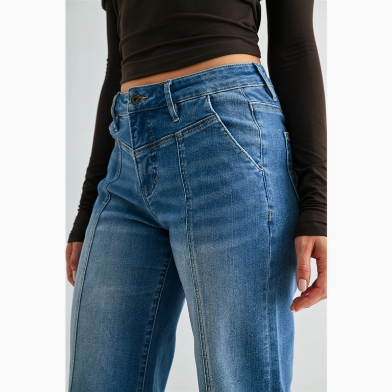 Mica Denim High-Rise Wide Crop - Tummy Tuck