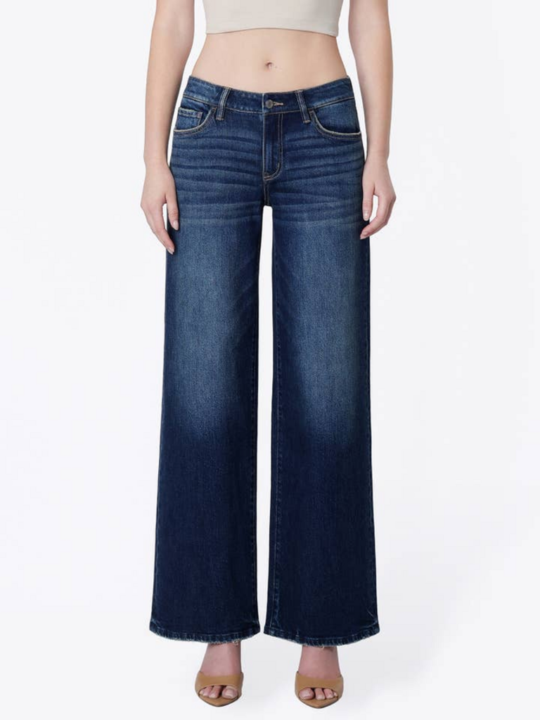 Vervet by Flying Monkey Low Rise Cinch Waist Wide Leg Jeans