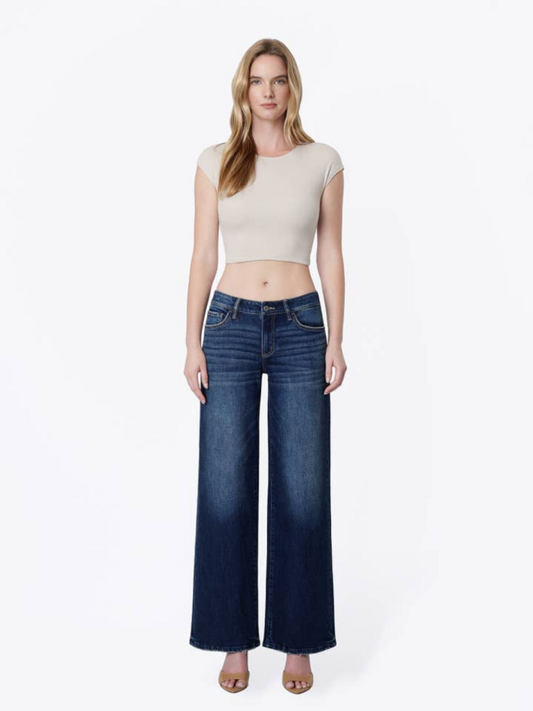 Vervet by Flying Monkey Low Rise Cinch Waist Wide Leg Jeans