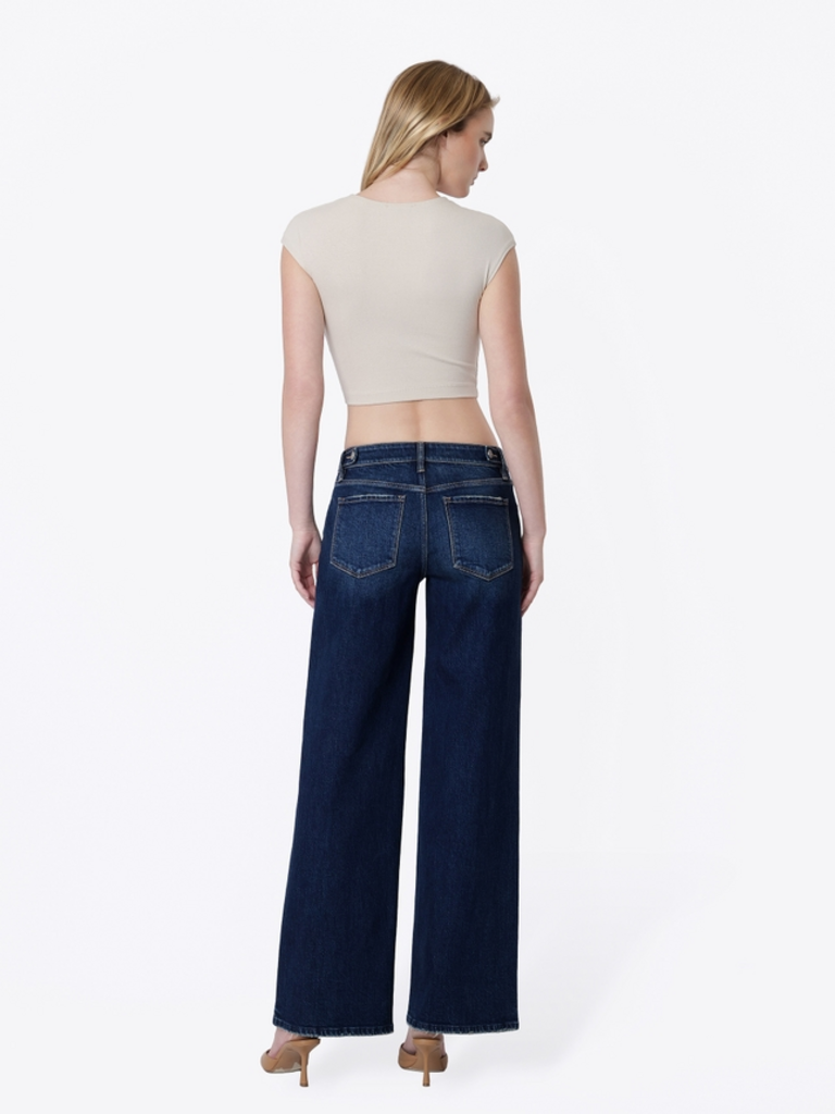 Vervet by Flying Monkey Low Rise Cinch Waist Wide Leg Jeans