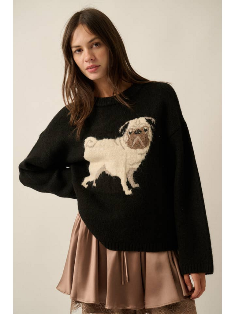 Promesa Pug Dog Knit Sweater