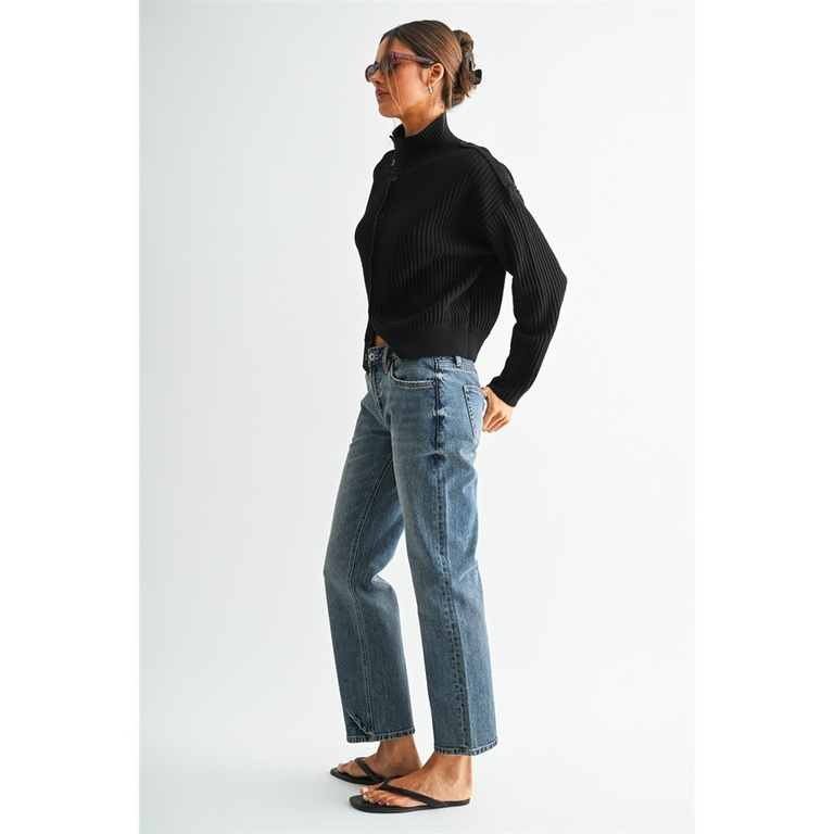 Mica Denim Mid-Rise Straight Leg Ankle Jeans