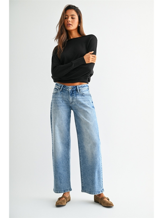 Mica Denim Low-Rise Wide Ankle Baggy Fit