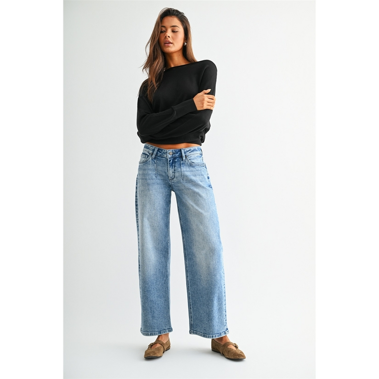 Mica Denim Low-Rise Wide Ankle Baggy Fit