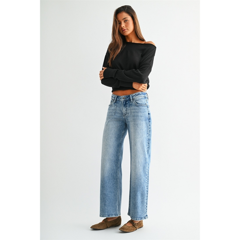 Mica Denim Low-Rise Wide Ankle Baggy Fit