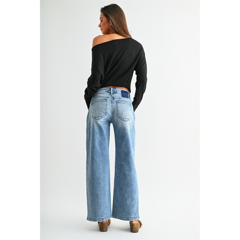 Mica Denim Low-Rise Wide Ankle Baggy Fit