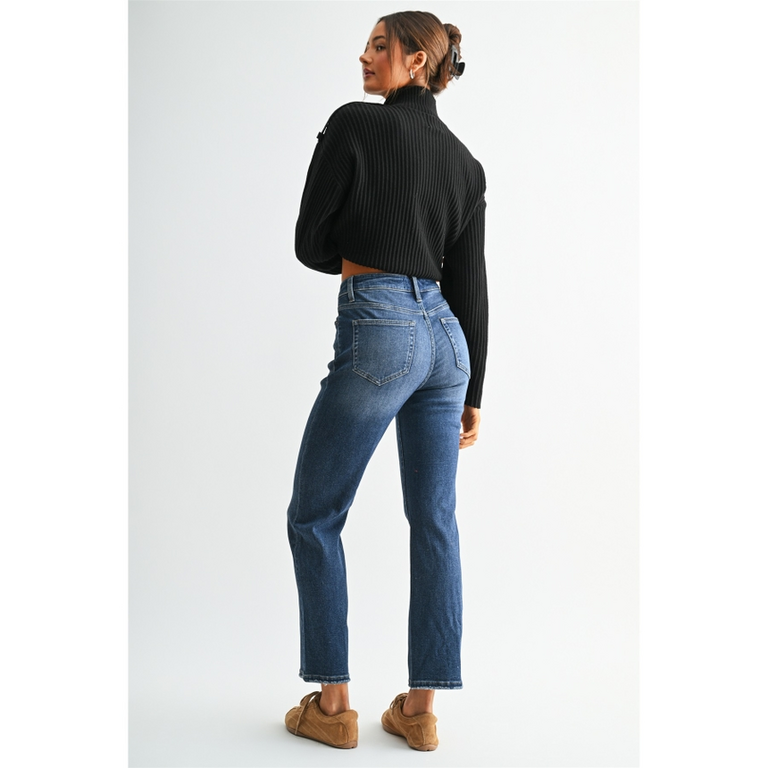 Mica Denim High-Rise Straight Leg Ankle Super Soft Jeans