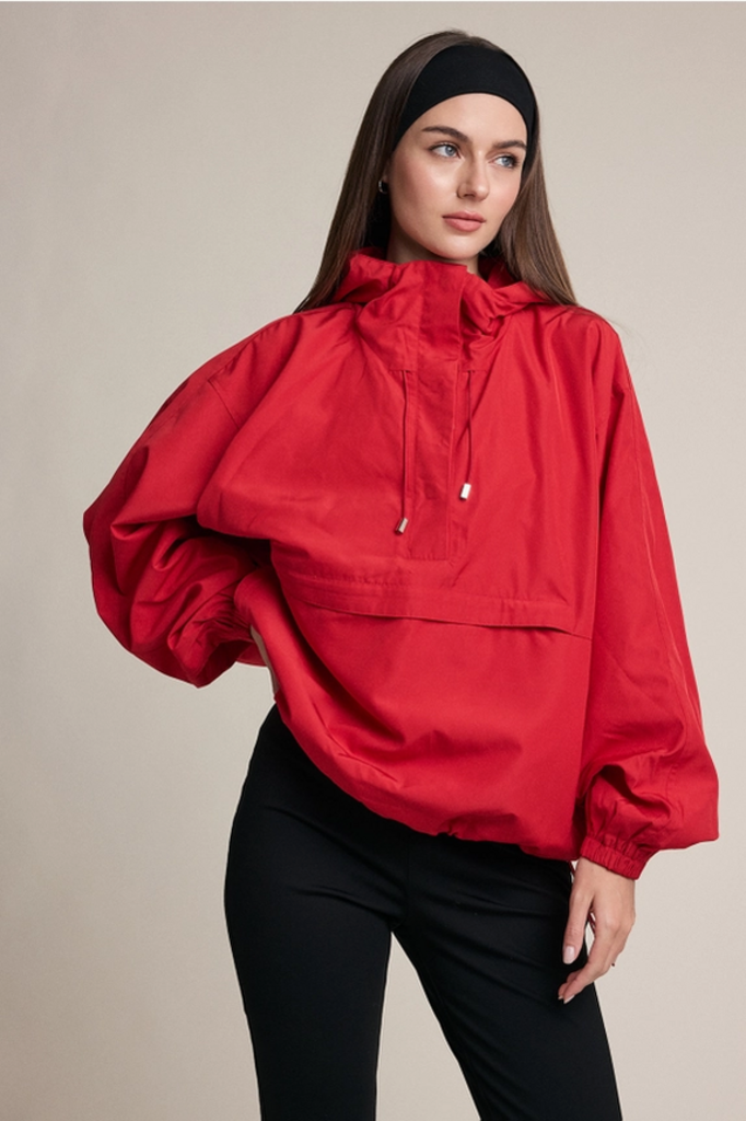 Raisonnel Oversized Hooded Anorak Pullover Jacket