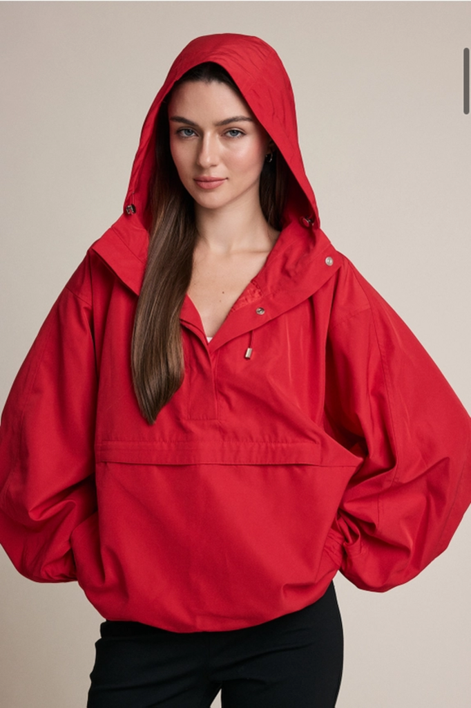 Raisonnel Oversized Hooded Anorak Pullover Jacket