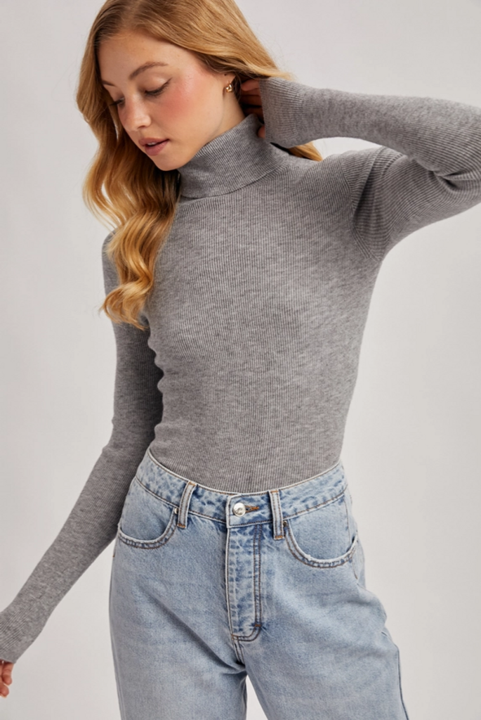 Bluivy Essential Rib Turtle Neck Pullover