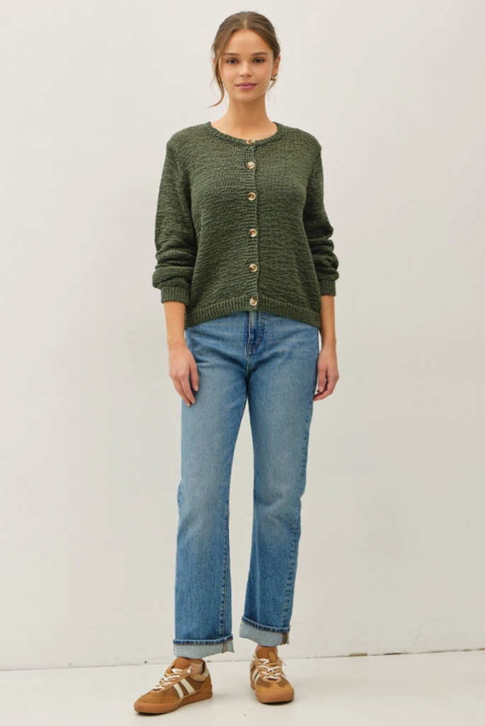 Be Cool Volume Cuff Slubbed Cardigan