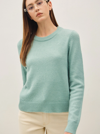 Be Cool Wool Blended Basic Crewneck Sweater
