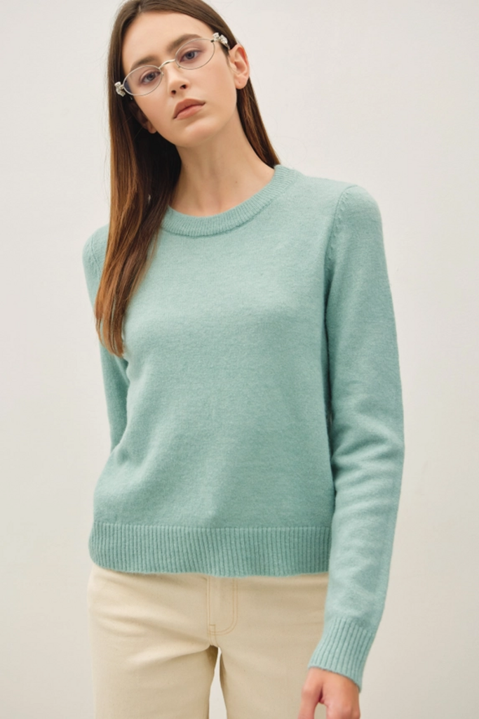 Be Cool Wool Blended Basic Crewneck Sweater