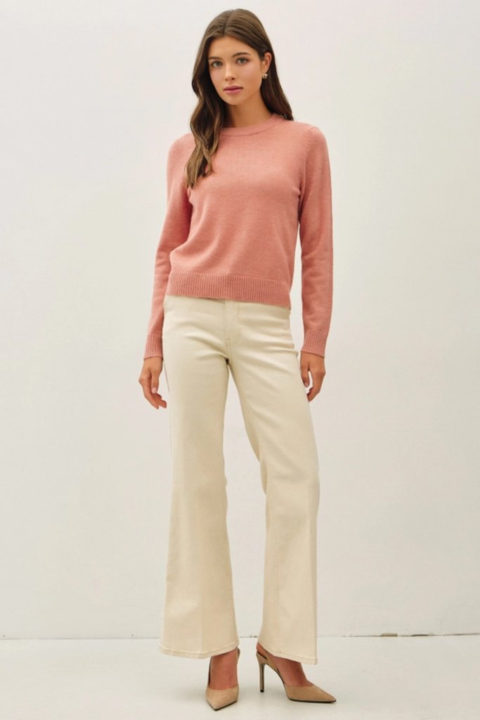 Be Cool Wool Blended Basic Crewneck Sweater