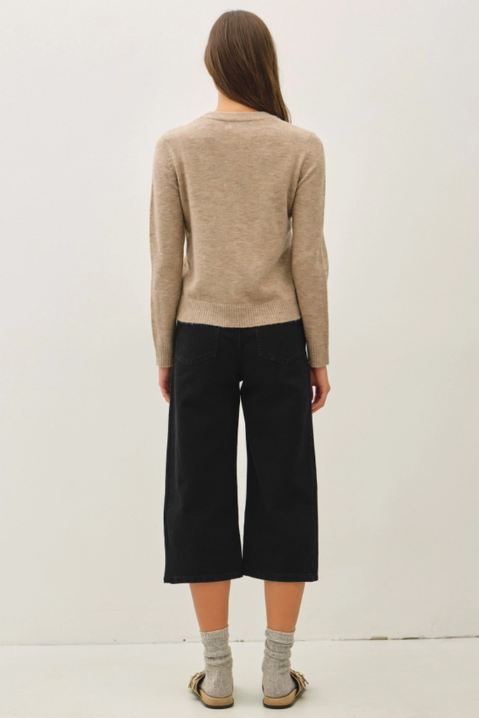 Be Cool Wool Blended Basic Crewneck Sweater