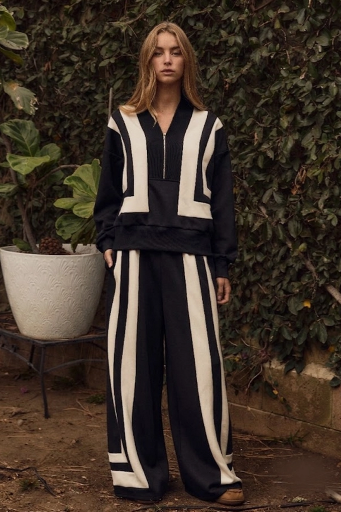 Oddi Geometric Zip-Up Travel Sweatshirt