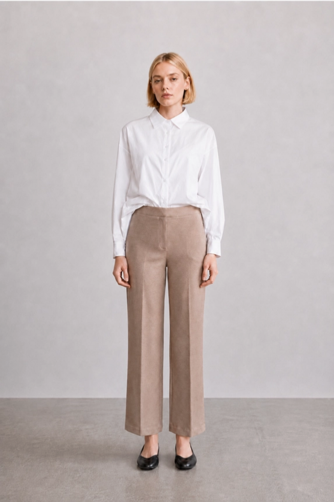 Elle Grey Clean Stretch Straight Pant