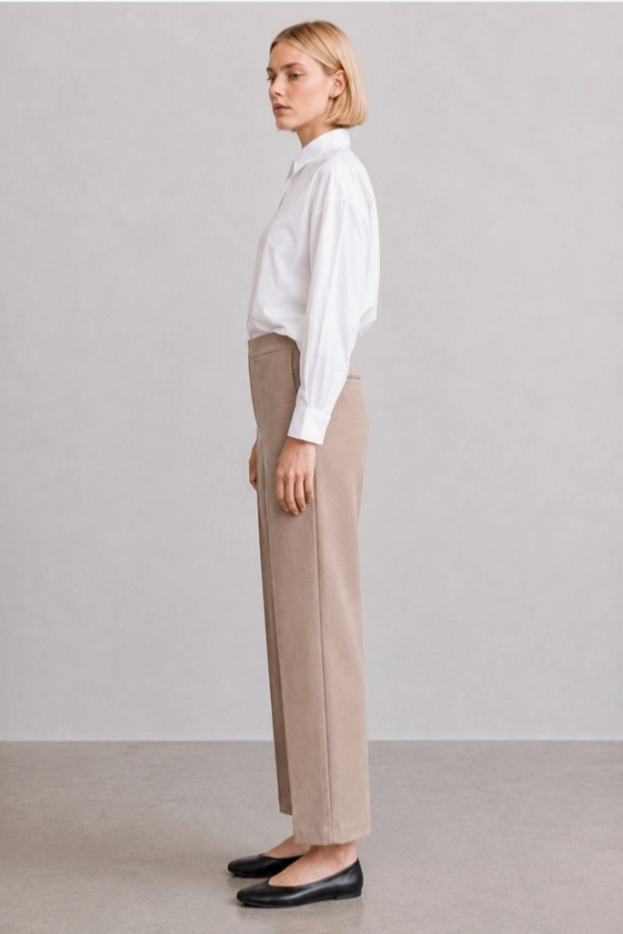 Elle Grey Clean Stretch Straight Pant