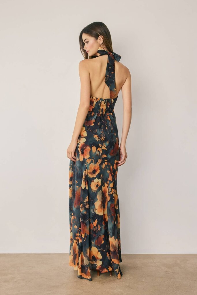 Dress Forum Floral Chiffon Halter Dress