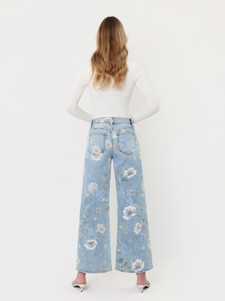 Vervet by Flying Monkey Super High Rise Floral Flare Jeans