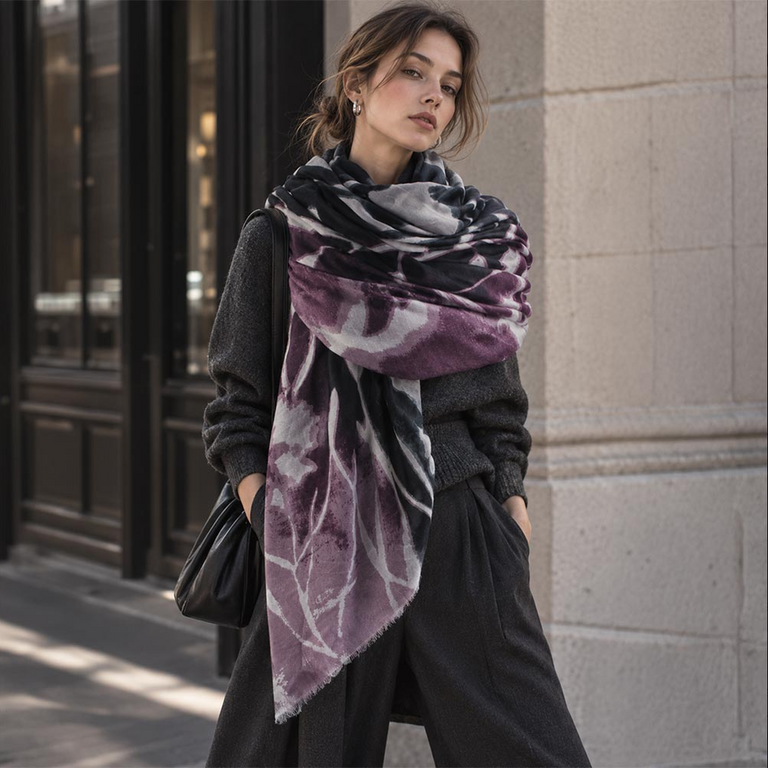 Blue Suede Lightweight Oversized Bold Tie-Dye Scarf Wrap