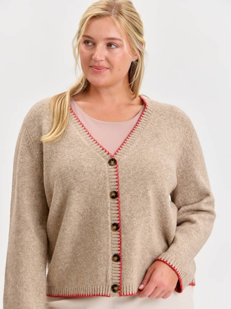 Be Cool Wool Blended Merrow Stitch Boxy Cardigan