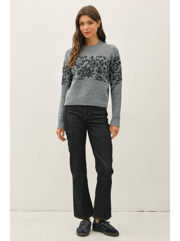 Be Cool Floral Jacquard Ultra Soft Sweater