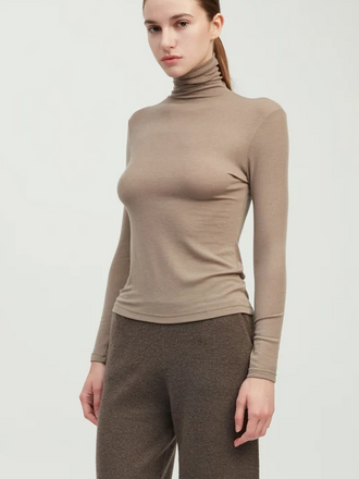 Common Knit Ultra Stretch Tencel High Neck Top