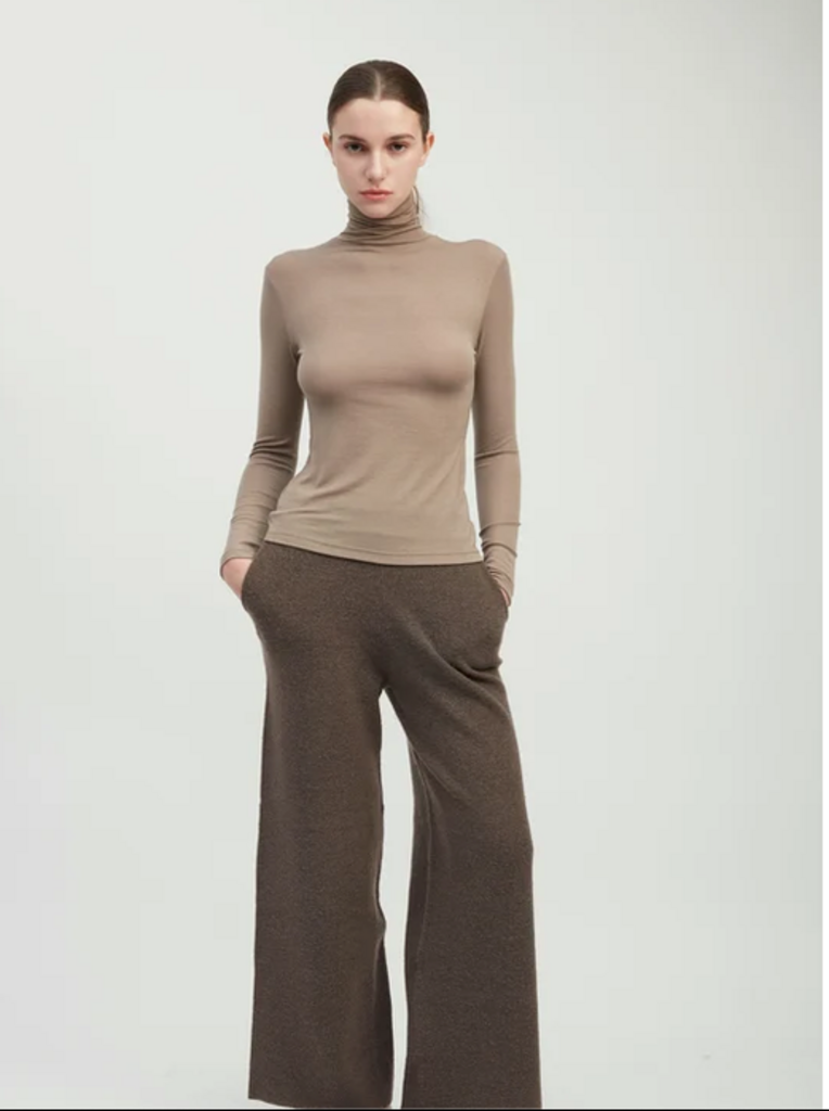Common Knit Ultra Stretch Tencel High Neck Top