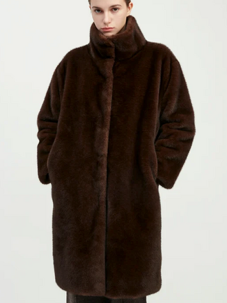 Common Knit Éste Shearling Coat ONE SIZE