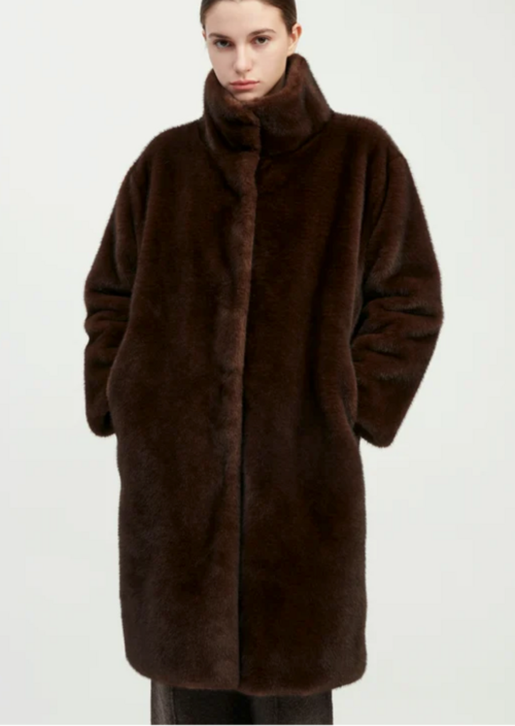 Common Knit Éste Shearling Coat ONE SIZE
