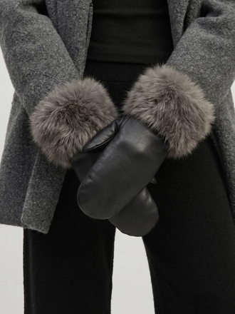 Common Knit Luxe Faux Fur Cuff Mittens