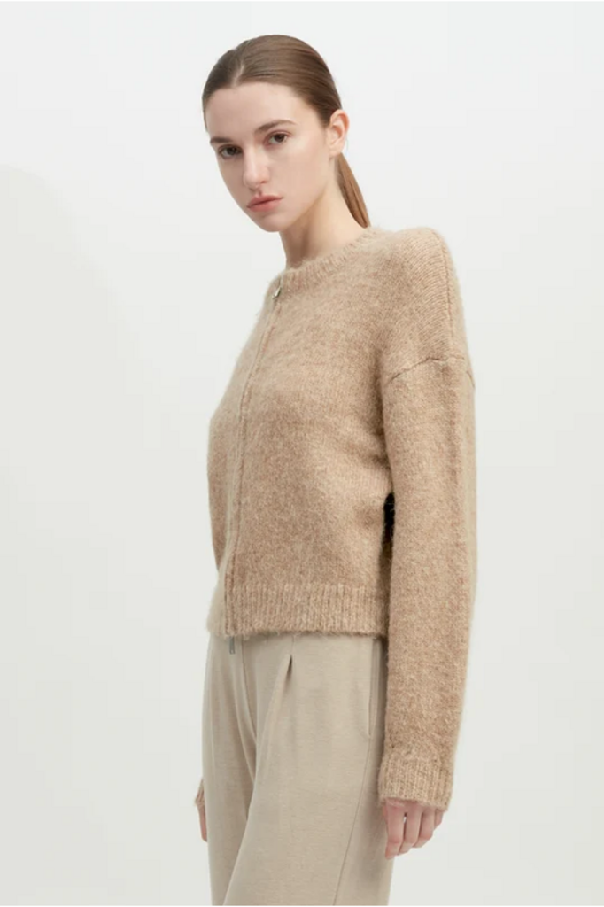Common Knit Alpaca Knit Bomber Jacket  ONE SIZE