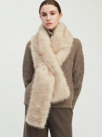 Common Knit Multi-way Keyhole Faux Fur Stole