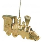 Brass Christmas Train Number 9 Ornament