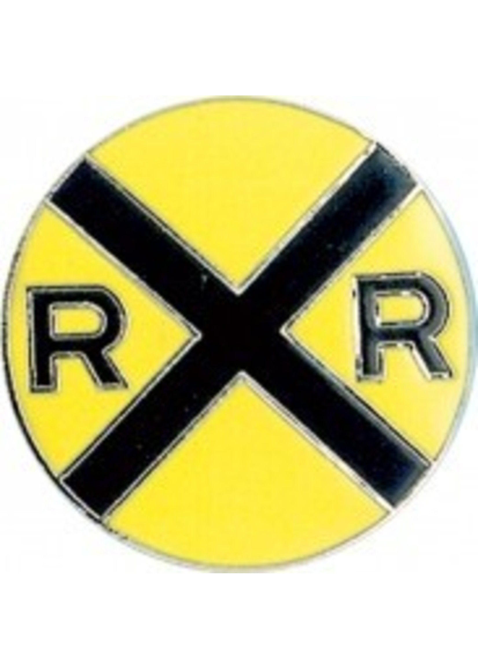 RR Crossing Large Round Hat Tack (pin)