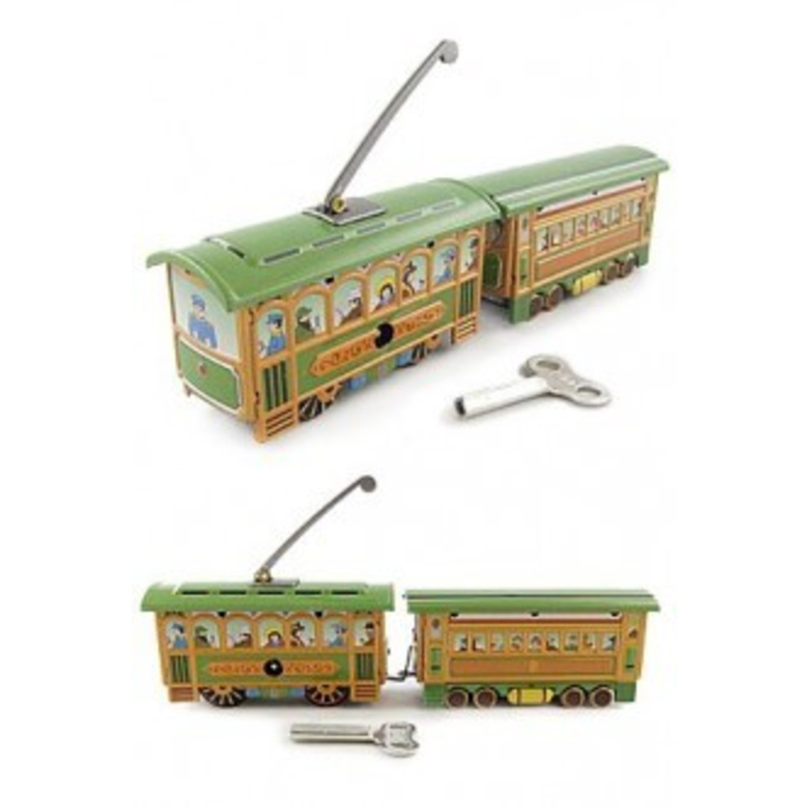 CHRISTMAS TROLLEY TRAIN GREEN SET 1890